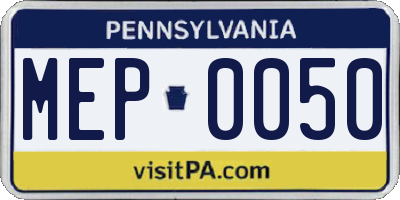 PA license plate MEP0050