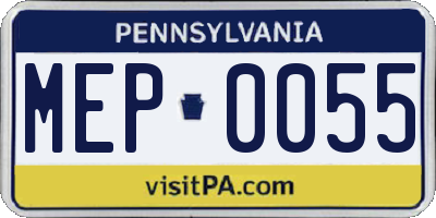 PA license plate MEP0055