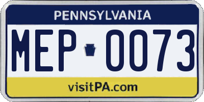 PA license plate MEP0073