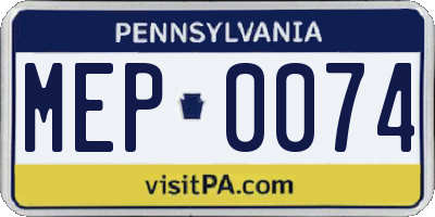 PA license plate MEP0074