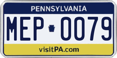 PA license plate MEP0079