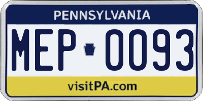 PA license plate MEP0093