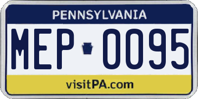 PA license plate MEP0095