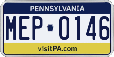 PA license plate MEP0146