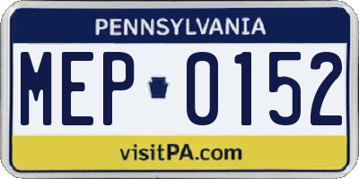 PA license plate MEP0152
