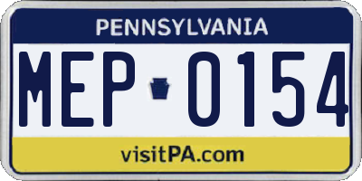PA license plate MEP0154