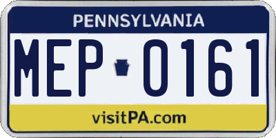 PA license plate MEP0161