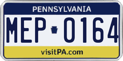 PA license plate MEP0164
