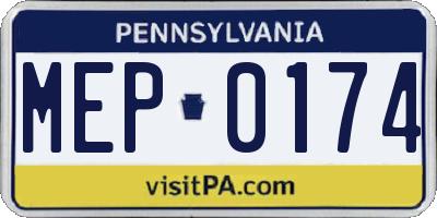 PA license plate MEP0174