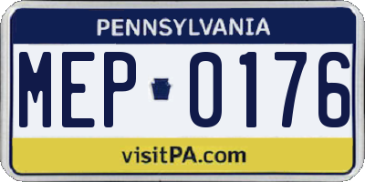 PA license plate MEP0176