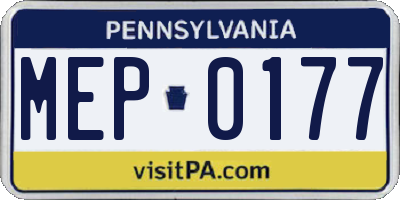 PA license plate MEP0177