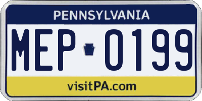 PA license plate MEP0199