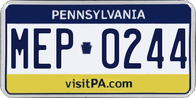 PA license plate MEP0244
