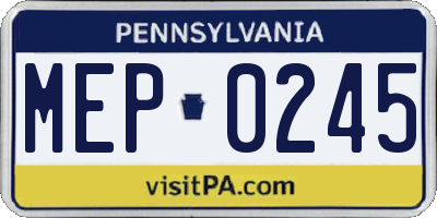 PA license plate MEP0245