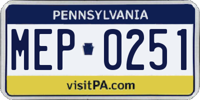 PA license plate MEP0251