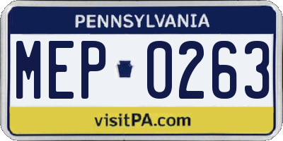 PA license plate MEP0263