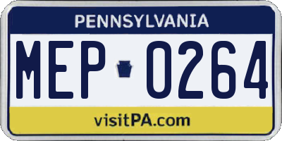 PA license plate MEP0264