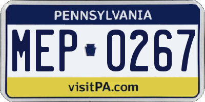 PA license plate MEP0267