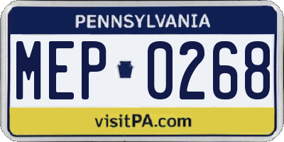 PA license plate MEP0268