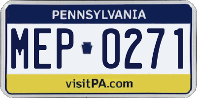 PA license plate MEP0271