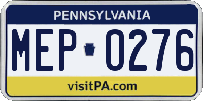 PA license plate MEP0276