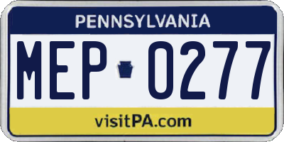 PA license plate MEP0277
