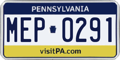 PA license plate MEP0291