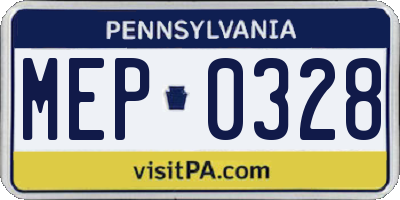 PA license plate MEP0328
