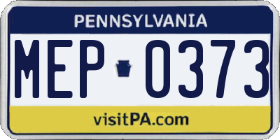 PA license plate MEP0373