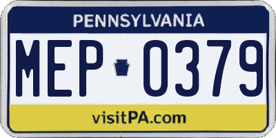 PA license plate MEP0379