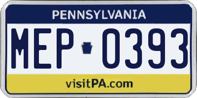 PA license plate MEP0393