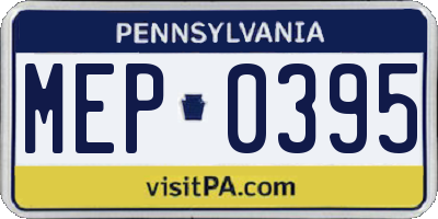 PA license plate MEP0395