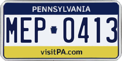 PA license plate MEP0413