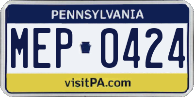 PA license plate MEP0424