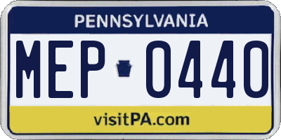PA license plate MEP0440