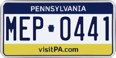 PA license plate MEP0441