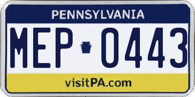 PA license plate MEP0443