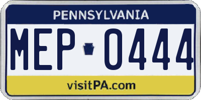 PA license plate MEP0444