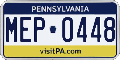 PA license plate MEP0448