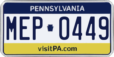 PA license plate MEP0449