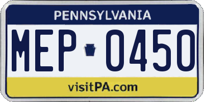 PA license plate MEP0450