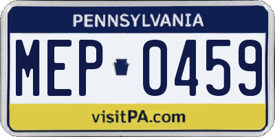 PA license plate MEP0459