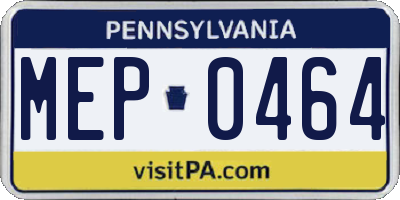 PA license plate MEP0464