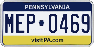 PA license plate MEP0469