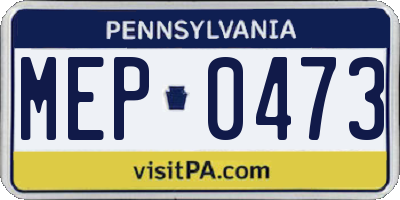 PA license plate MEP0473