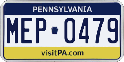 PA license plate MEP0479