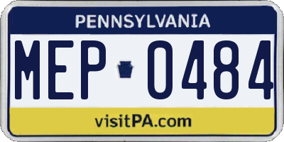 PA license plate MEP0484