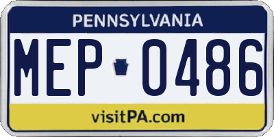 PA license plate MEP0486