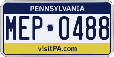 PA license plate MEP0488
