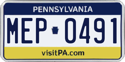 PA license plate MEP0491